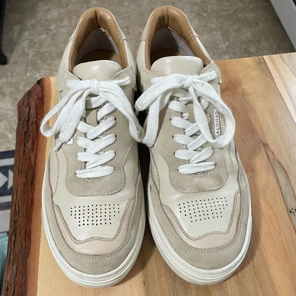 Alohas TB87 Vintage Beige Leather Sneakers - Picture 3 of 4